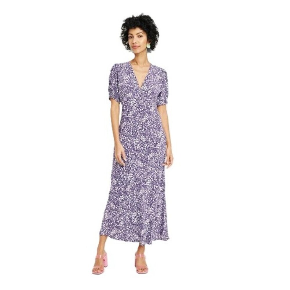 A New Day Navy Floral Maxi Dress - L